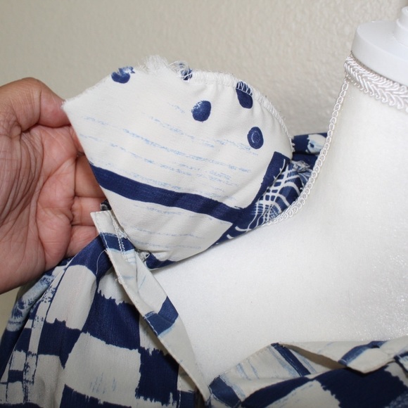 Peter Popovitch Vintage Blue Multi Pattern Design Short Sleeve Top - Medium - Picture 4 of 8